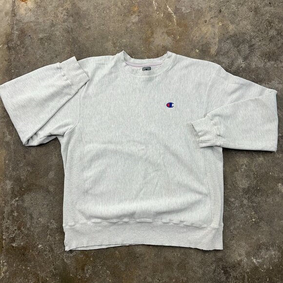Vintage Champion Sweatshirt Mens XL y2k Embroidered Pullover Sweater Distressed - Picture 1 of 12